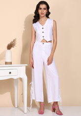 "White Drift" Rayon Twill Co-ord Set