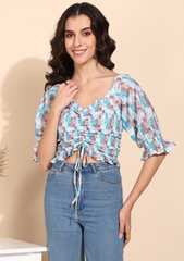 "Sugar Rush" Tie-Front Crop Top