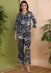 "Ink Ikat" Co-ord Set – Timeless Comfort Meets Bold Print