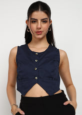 Women Navy Vest Top