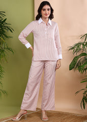 "Blush Stripe" Printed Co-ord Set