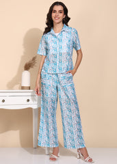 "Skywave Trio" Printed 3-Piece Co-ord Set