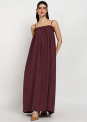“Mulberry Mist” Nylon Viscose Maxi Dress