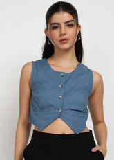 Women Blue Vest Top