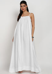 “Snowfall Serenade” Nylon Viscose Maxi Dress