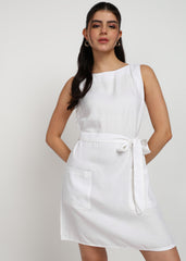 “Ivory Meadow” Rayon Twill Mini Dress
