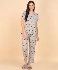 "Tulip Tides" Viscose Night Suit