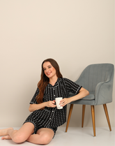 "Midnight Mini" Viscose Printed Shorts Set