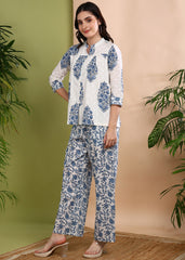 "Indigo Whisper" Cotton Co-ord Set