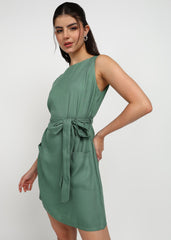 “Sage Meadow” Rayon Twill Mini Dress