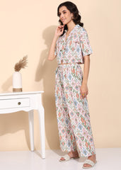 "Pastel Mirage" Pure Cotton Ikat Co-ord Set