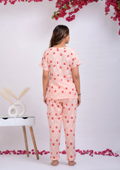 "Rosé Reverie" Viscose Night Suit