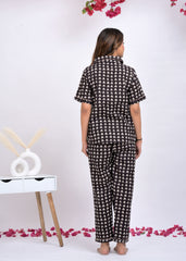 "Choco Swirl" Pure Cotton Night Suit