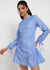 “Bluebell Bloom” Polyester Printed Mini Dress