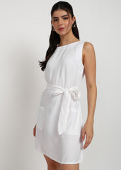 “Ivory Meadow” Rayon Twill Mini Dress