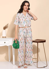 "Pastel Mirage" Pure Cotton Ikat Co-ord Set