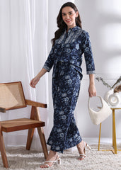 "Indigo Bloom" Pure Cotton Co-ord Set