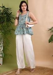 "Blue Bloom" Co-ord Set – Breezy Cotton & Luxe Twill