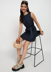 “Midnight Meadow” Rayon Twill Mini Dress