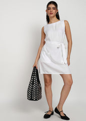“Ivory Meadow” Rayon Twill Mini Dress