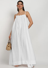 “Snowfall Serenade” Nylon Viscose Maxi Dress