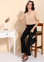 "Muse Mode" Embroidered Crop Top