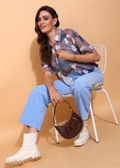 "Breeze Blush" Sheer Oversized Shirt