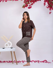 "Cocoa Checks" Cotton Night Suit