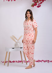 "Rosé Reverie" Viscose Night Suit