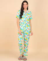 "Tutti Fruity Pop" Viscose Printed Night Suit