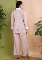 "Blush Stripe" Printed Co-ord Set