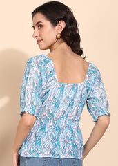 "Mint Swirl Muse" Peplum Top