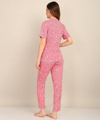 "Rosy Routines" Viscose Printed Night Suit