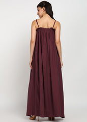 “Mulberry Mist” Nylon Viscose Maxi Dress