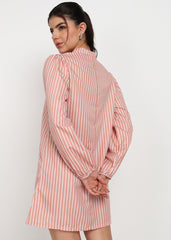 "Peach Whisper" Striped Shift Dress – Peach