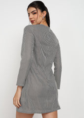 “Urban Lines” Polyester Striped Mini Dress