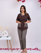 "Cocoa Checks" Cotton Night Suit