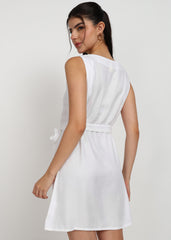 “Ivory Meadow” Rayon Twill Mini Dress