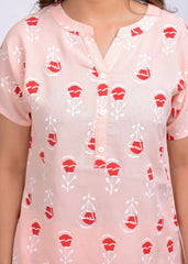 "Rosé Reverie" Viscose Night Suit