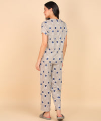 "Tulip Tides" Viscose Night Suit