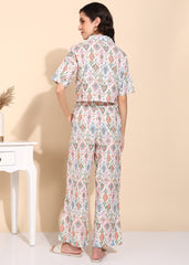 "Pastel Mirage" Pure Cotton Ikat Co-ord Set