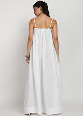“Snowfall Serenade” Nylon Viscose Maxi Dress