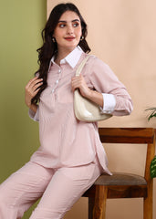 "Blush Stripe" Printed Co-ord Set