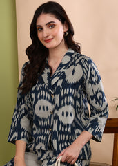 "Ink Ikat" Co-ord Set – Timeless Comfort Meets Bold Print