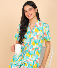 "Tutti Fruity Pop" Viscose Printed Night Suit