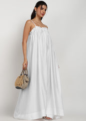 “Snowfall Serenade” Nylon Viscose Maxi Dress