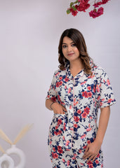 "Cherry Whim" Viscose Printed Night Suit