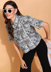 "Boho Olive Muse" Oversized Shirt