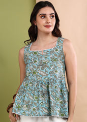 "Blue Bloom" Co-ord Set – Breezy Cotton & Luxe Twill