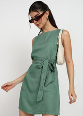 “Sage Meadow” Rayon Twill Mini Dress